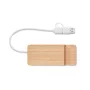 Bambusz 4 portos USB hub
