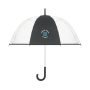 ⌀102cm/23″ átlátszó esernyő, hajlított markolat.