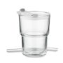 Üveg pohár szívószállal 400 ml