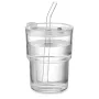 Üveg pohár szívószállal 400 ml