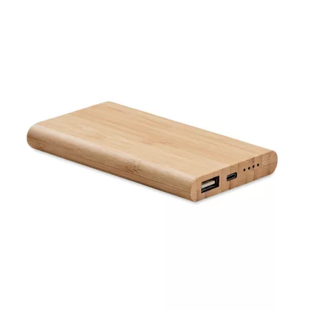 4000 mAh bambusz powerbank