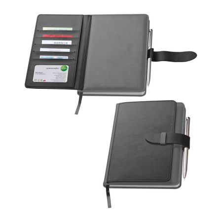 A5 jegyzetfüzet kártyatartóval