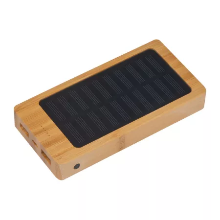 8000 mAh napelemes powerbank bambuszból