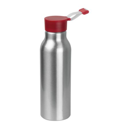 Szilikon fedelű fém ivópalack, 600 ml