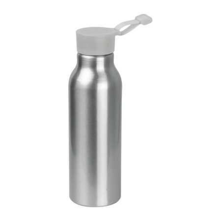 Szilikon fedelű fém ivópalack, 600 ml