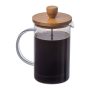 Üveg kávé- vagy teafőző bambusz tetővel, 600 ml
