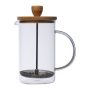 Üveg kávé- vagy teafőző bambusz tetővel, 600 ml