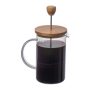 Üveg kávé- vagy teafőző bambusz tetővel, 600 ml