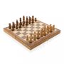 Elegáns, fából készült, összecsukható sakk-készlet