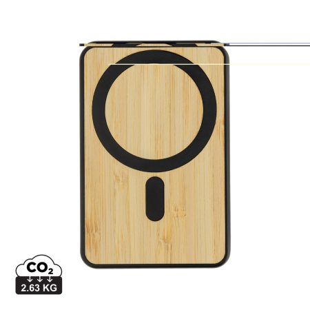 Zen RCS újrah. műanyag 5000mAh 5W mágneses bambusz powerbank